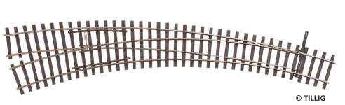TILLIG 85334 - H0 Innenbogenweiche links 29,3°/41,3°, Herzstückwinkel 9°